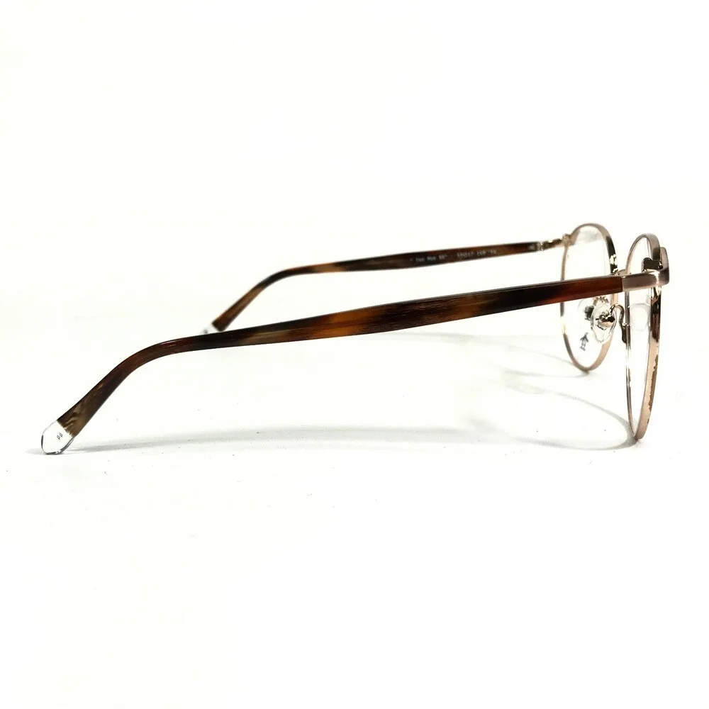 Penguin Eyeglasses Frames THE MOE YG Brown Gold Round Full Wire Rim 52-17-140